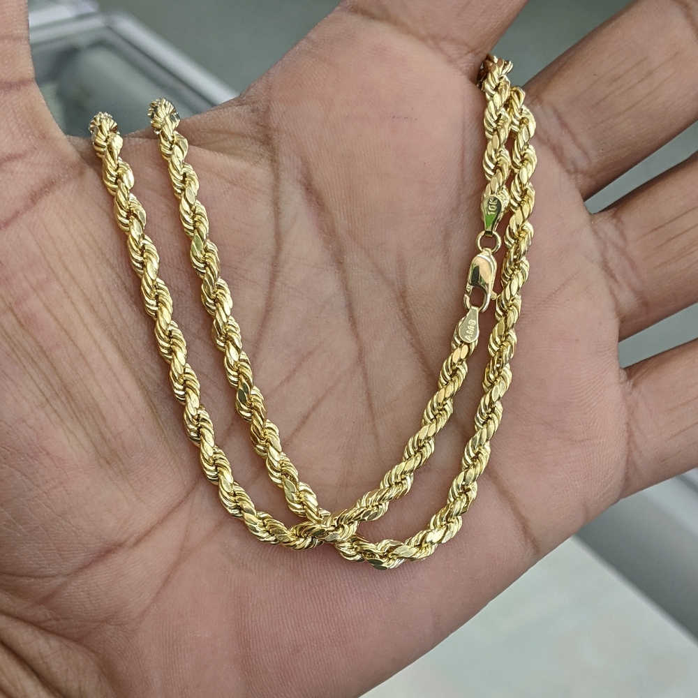 10kt Real Gold Rope Chain - Picture 3 of 9